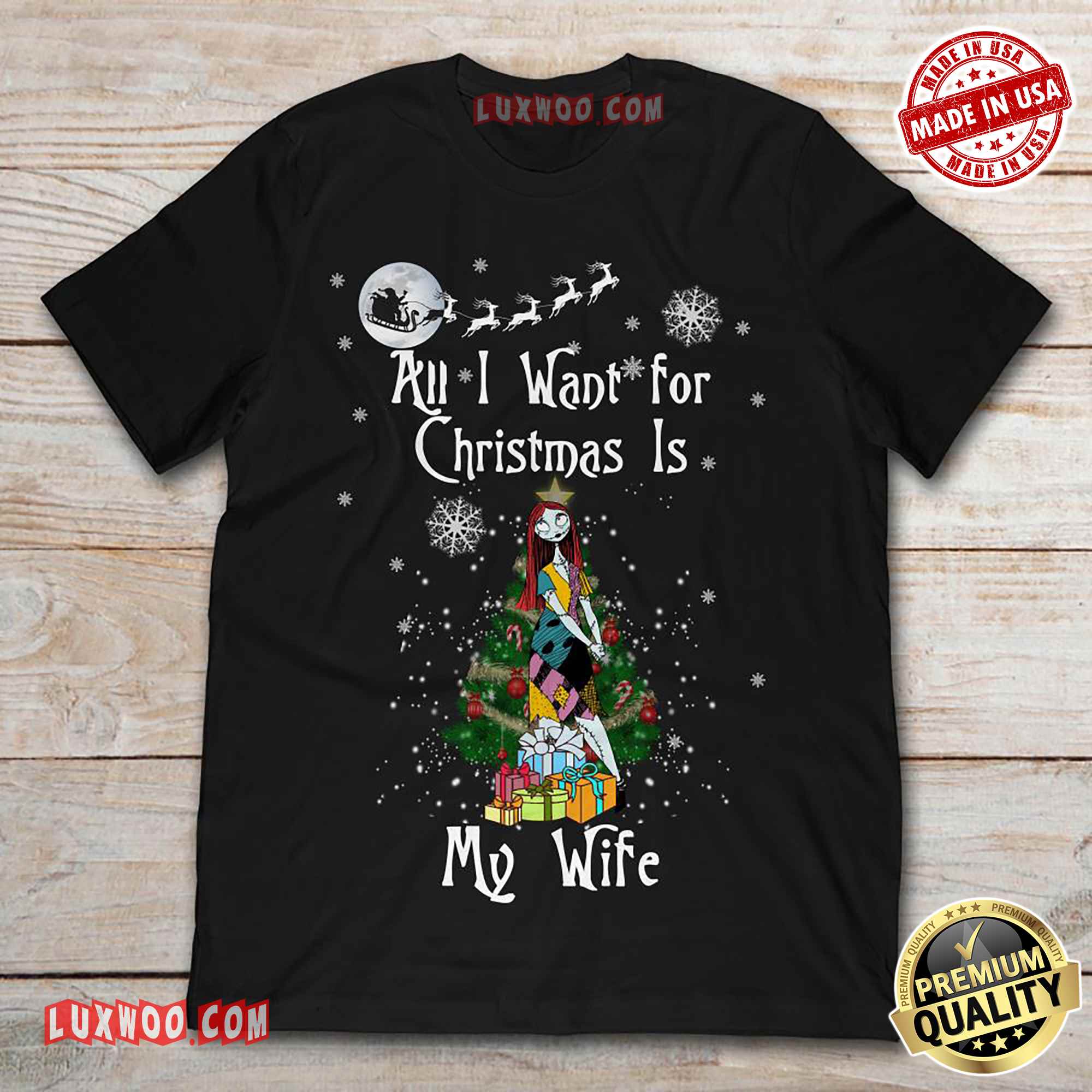 All I Want For Christmas Is My Wife Sally A Nightmare Before Christmas Tee Shirt