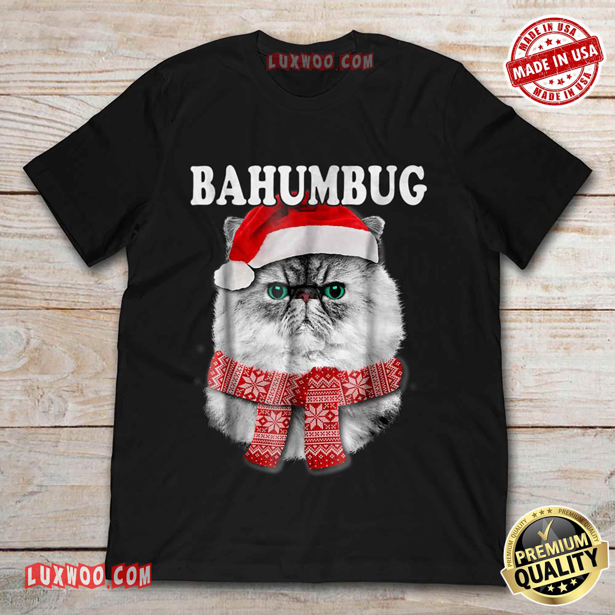 Cat Bah Humbug Christmas Tshirt
