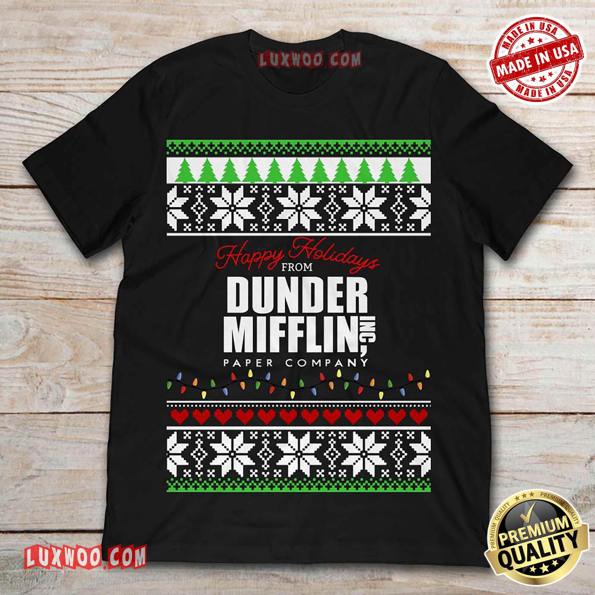 happy holidays from dunder mifflin shirt