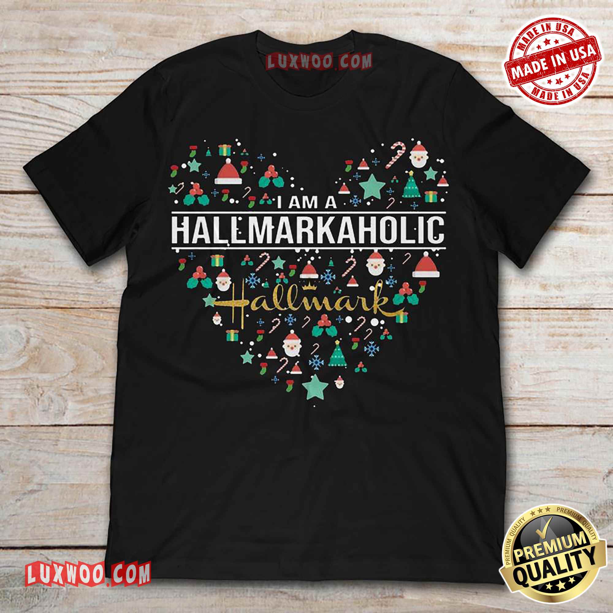 Christmas Heart I Am Hallmarkaholic Tshirt