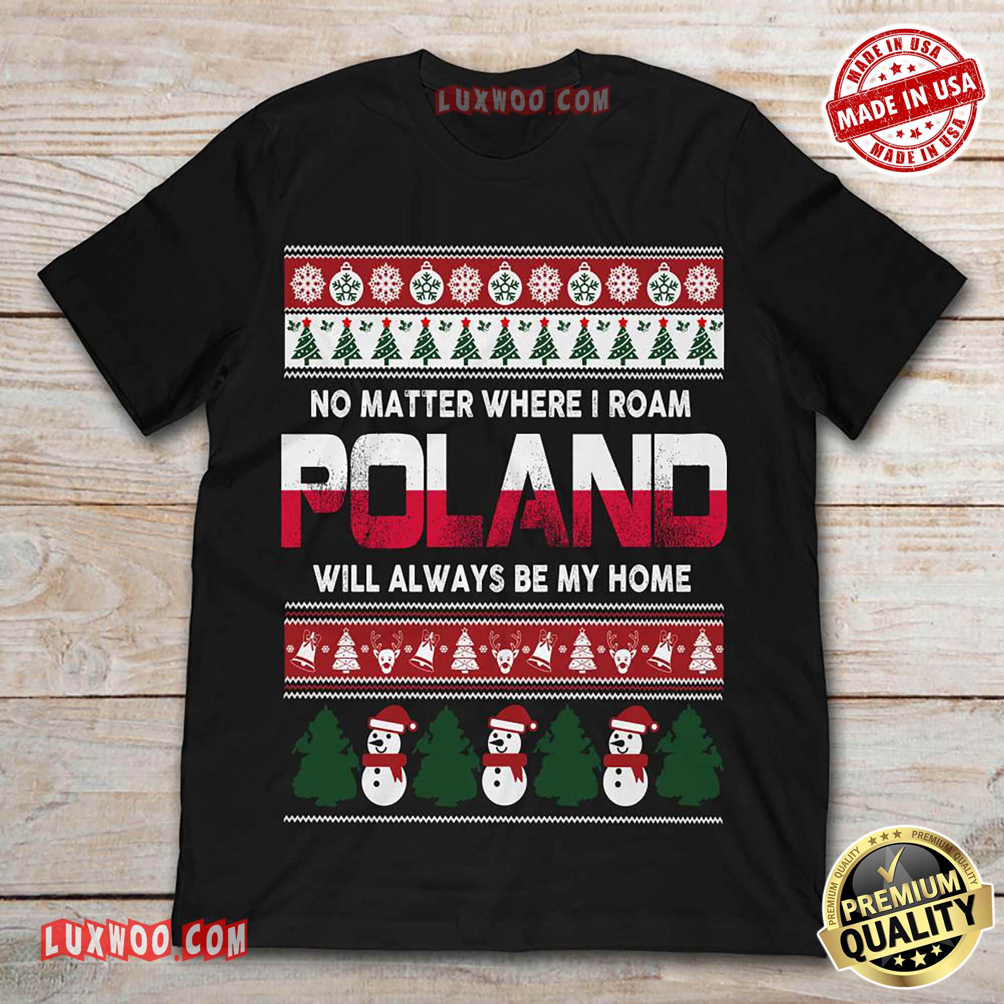 Christmas No Matter Where I Roam Poland Tee Shirt