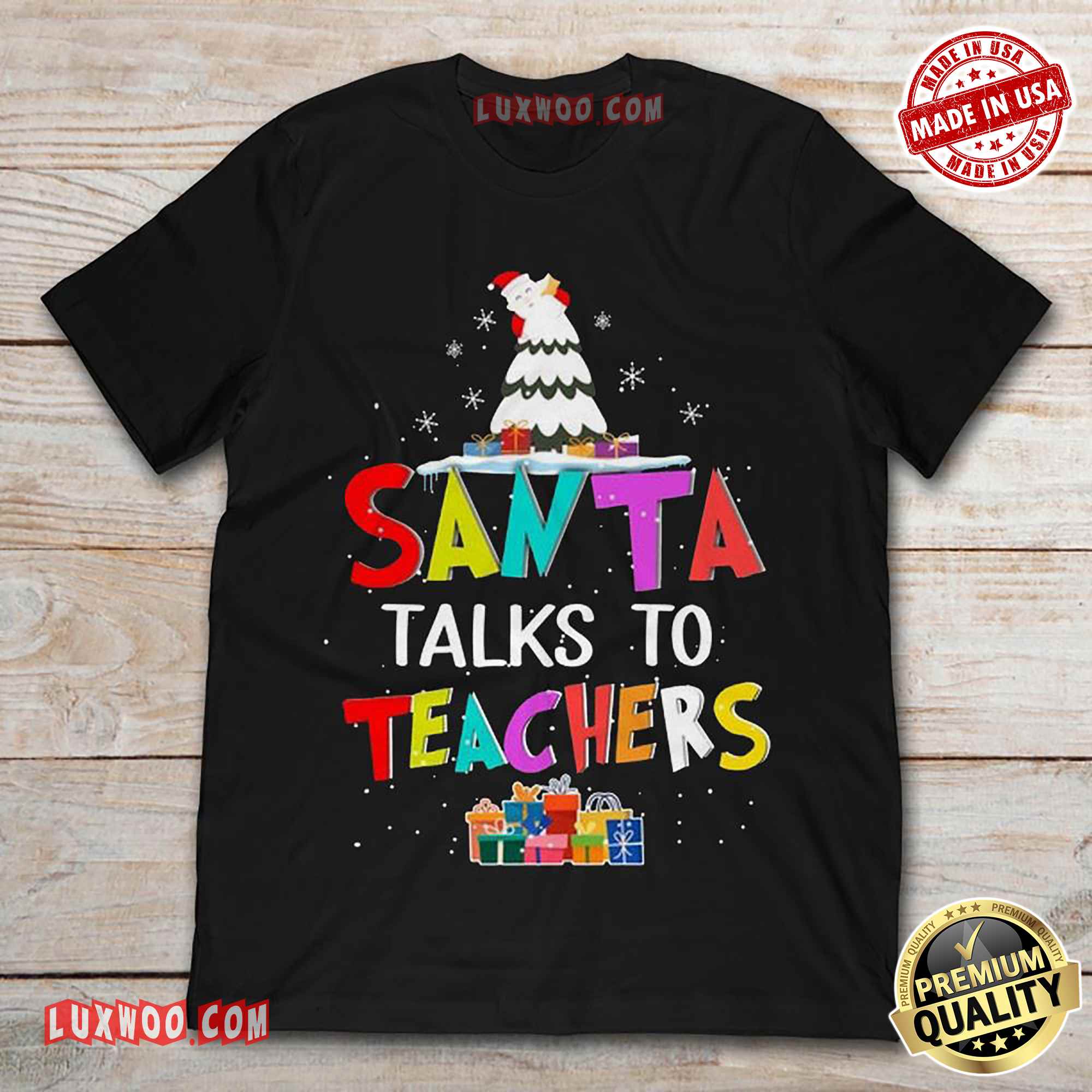 Christmas Santa Talks To Teachers Tshirt
