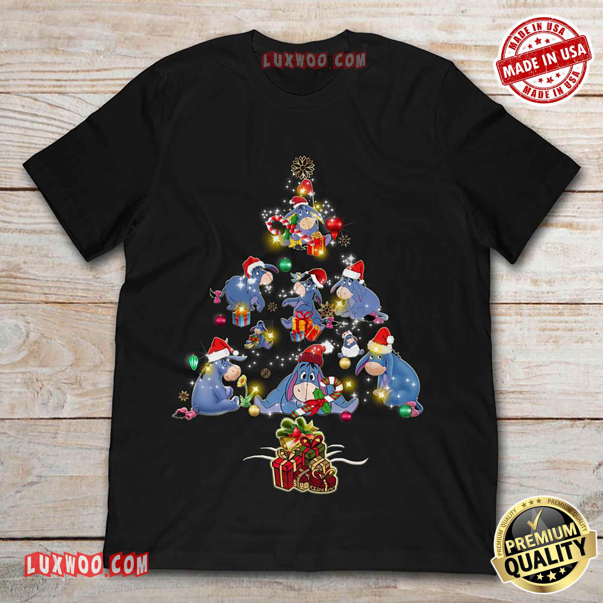 Christmas Tree Eeyore Winnie-the-pooh Tee Shirt
