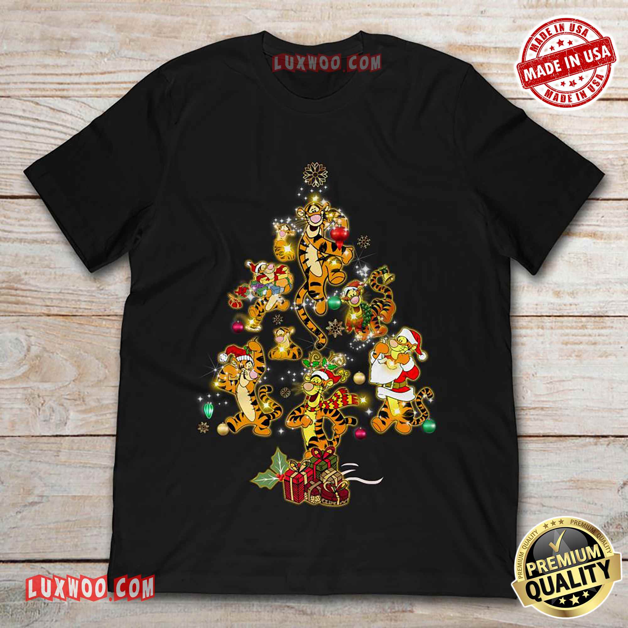 Christmas Tree Tiger Winnie-the-pooh Shirt