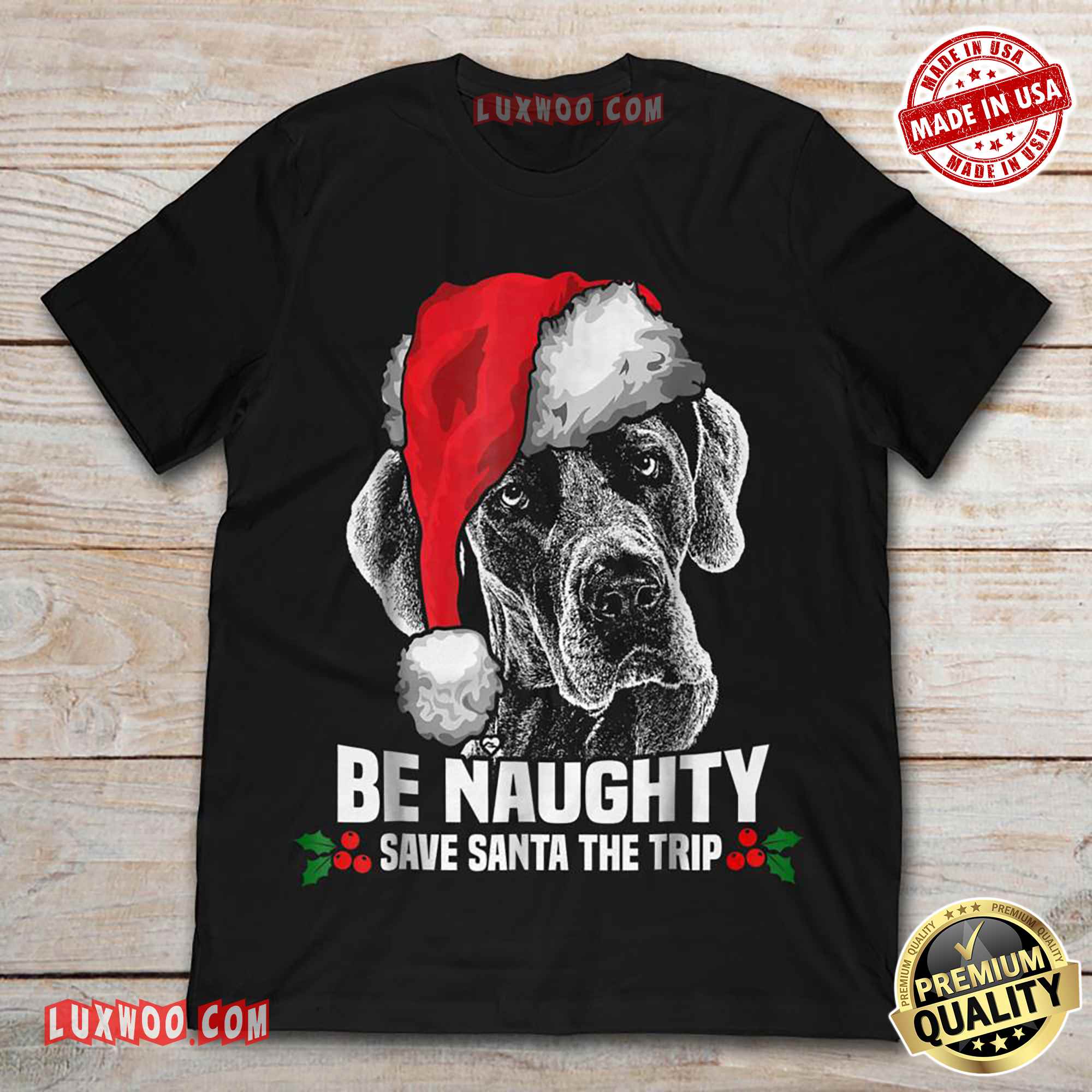 Dachshund Be Naughty Save Santa The Trip Tee Shirt