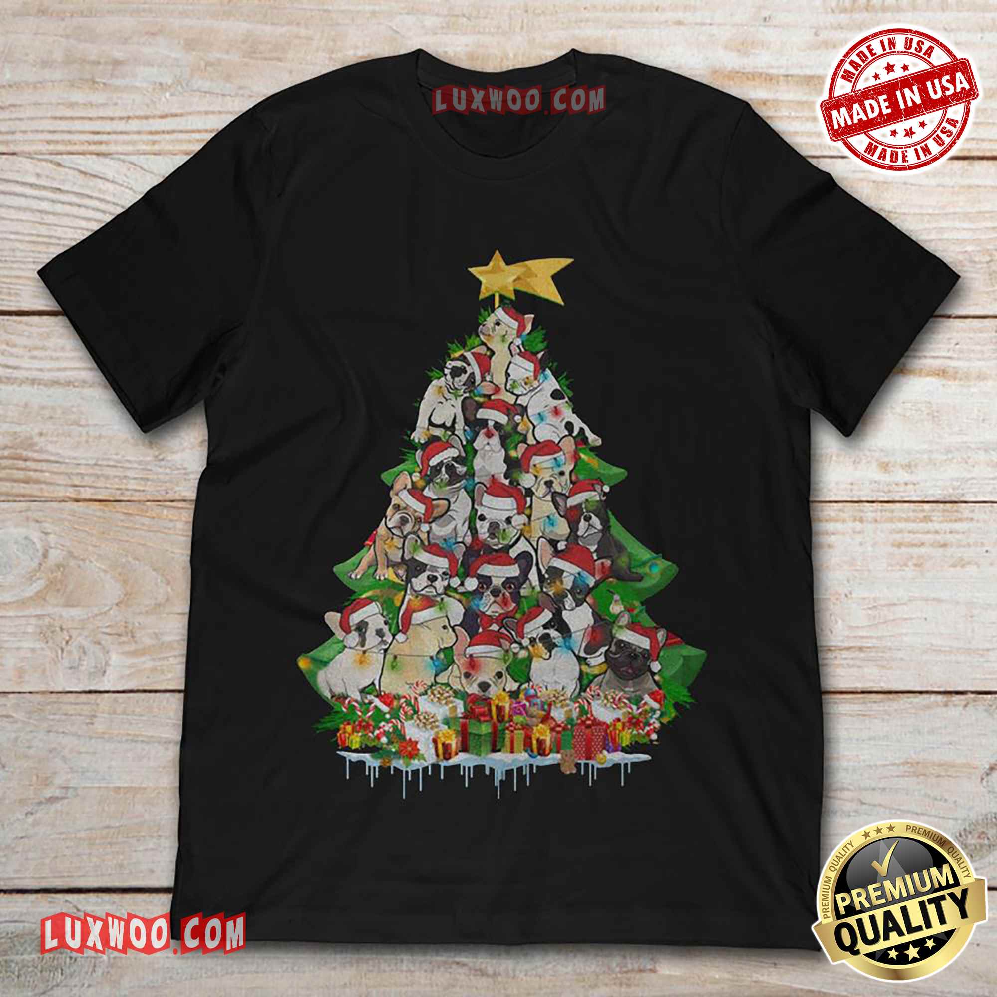 dog christmas tree shirt