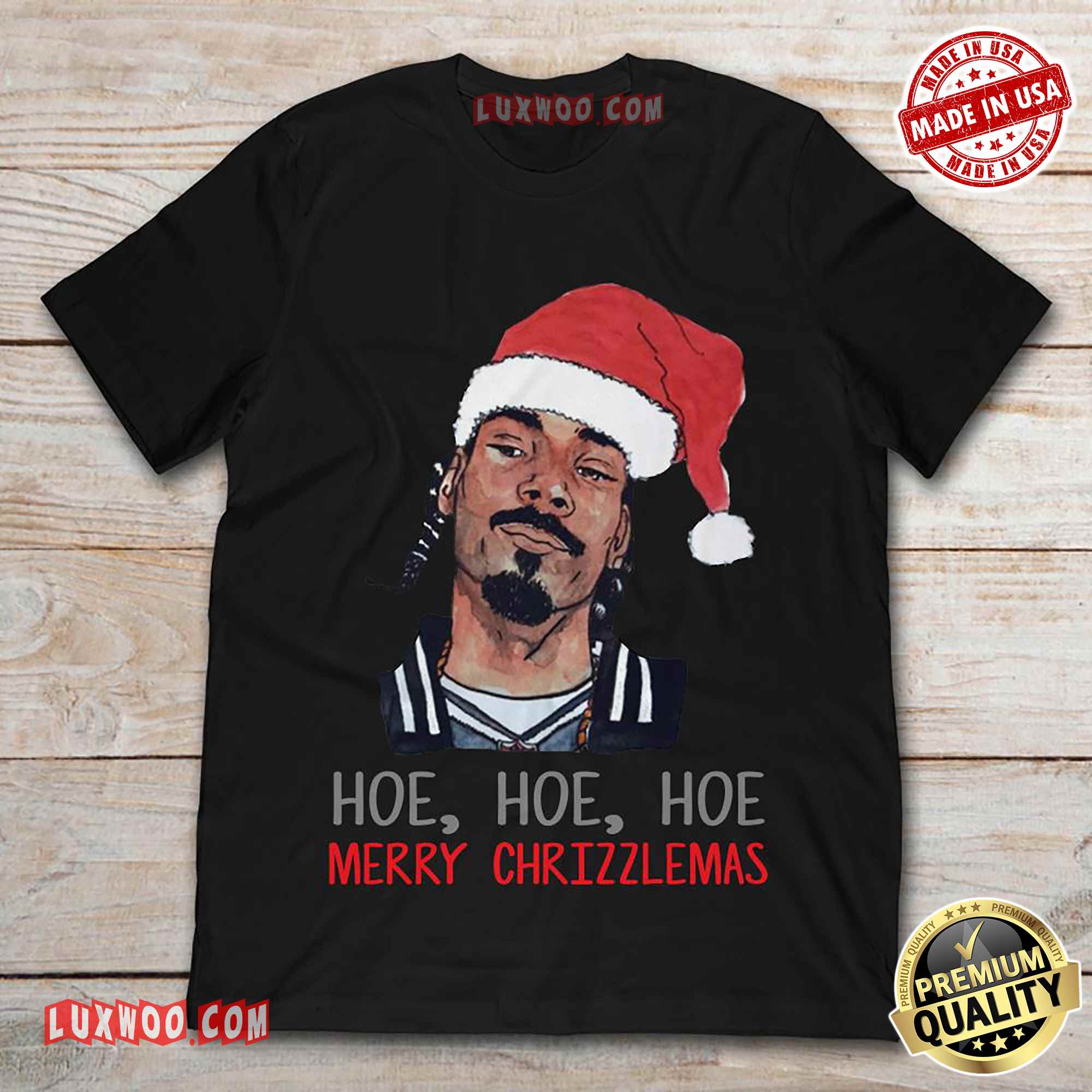 Funny Christmas Snoop Dogg Hoe Hoe Hoe Merry Chrizzlemas Tshirt