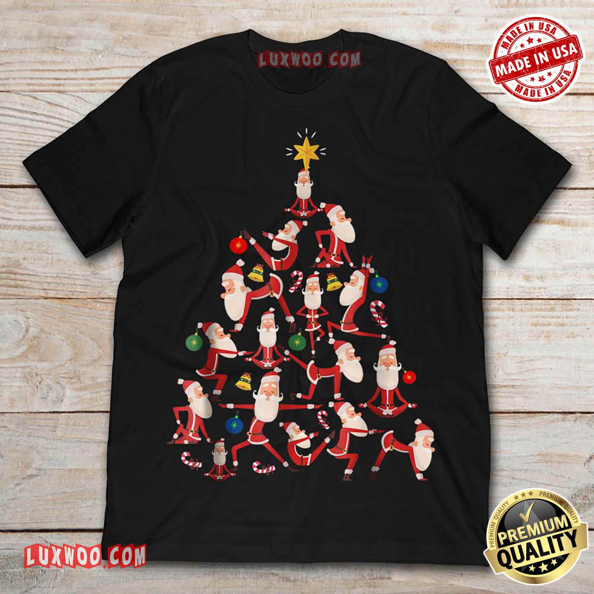 Funny Claus Santa Christmas Tree Tshirt