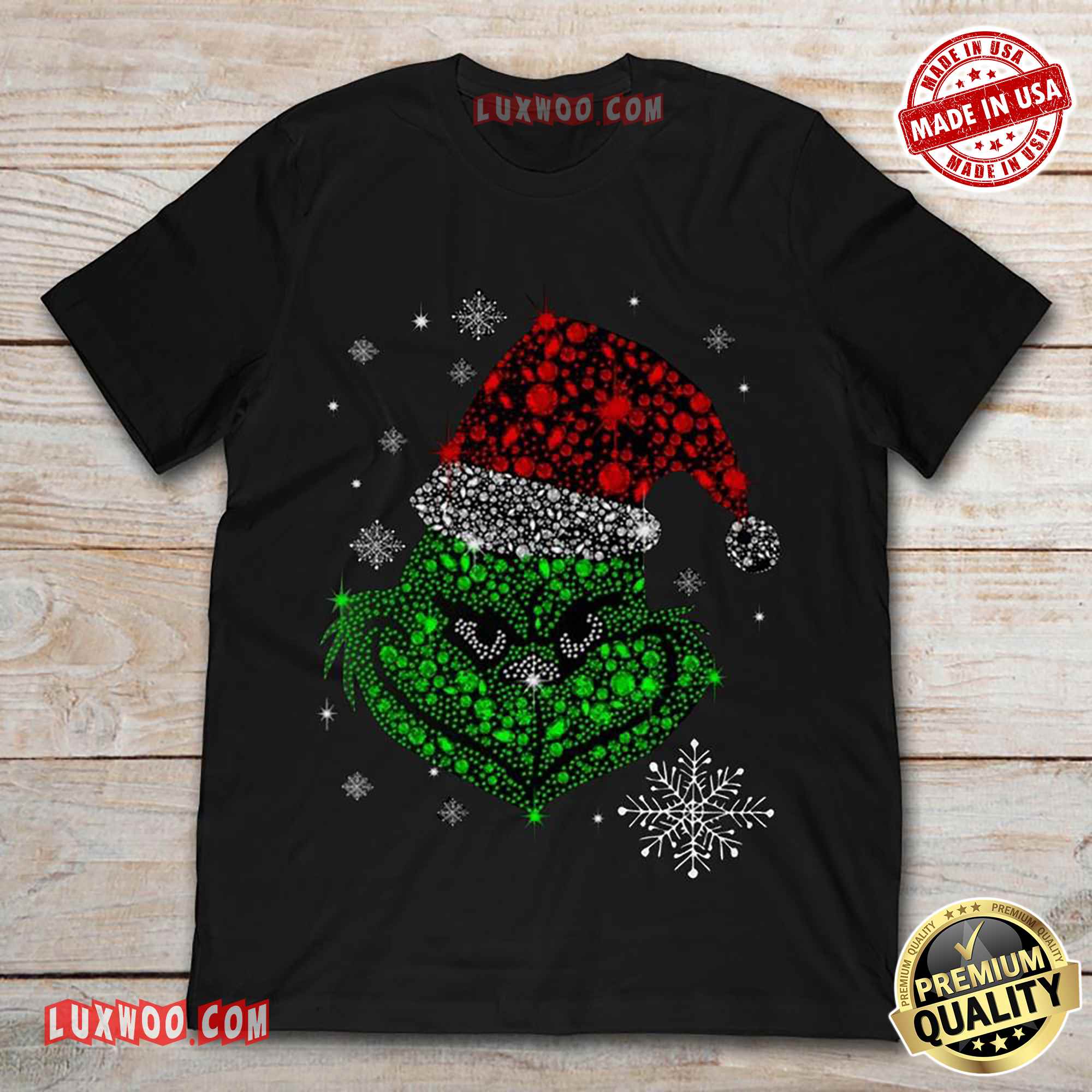 Funny Grinch Diamond Christmas Tee Shirt