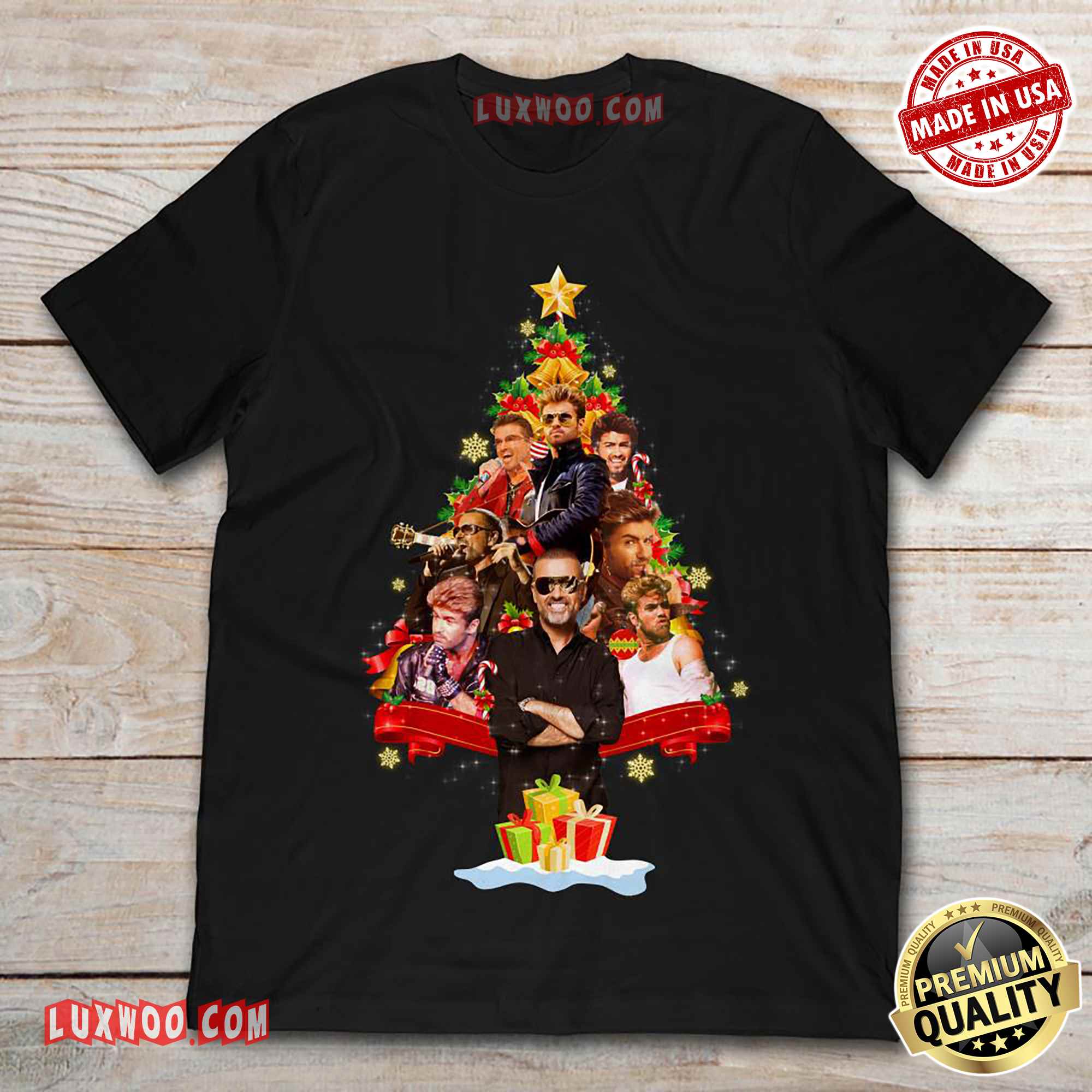 George Michael Christmas Tree Tee Shirt