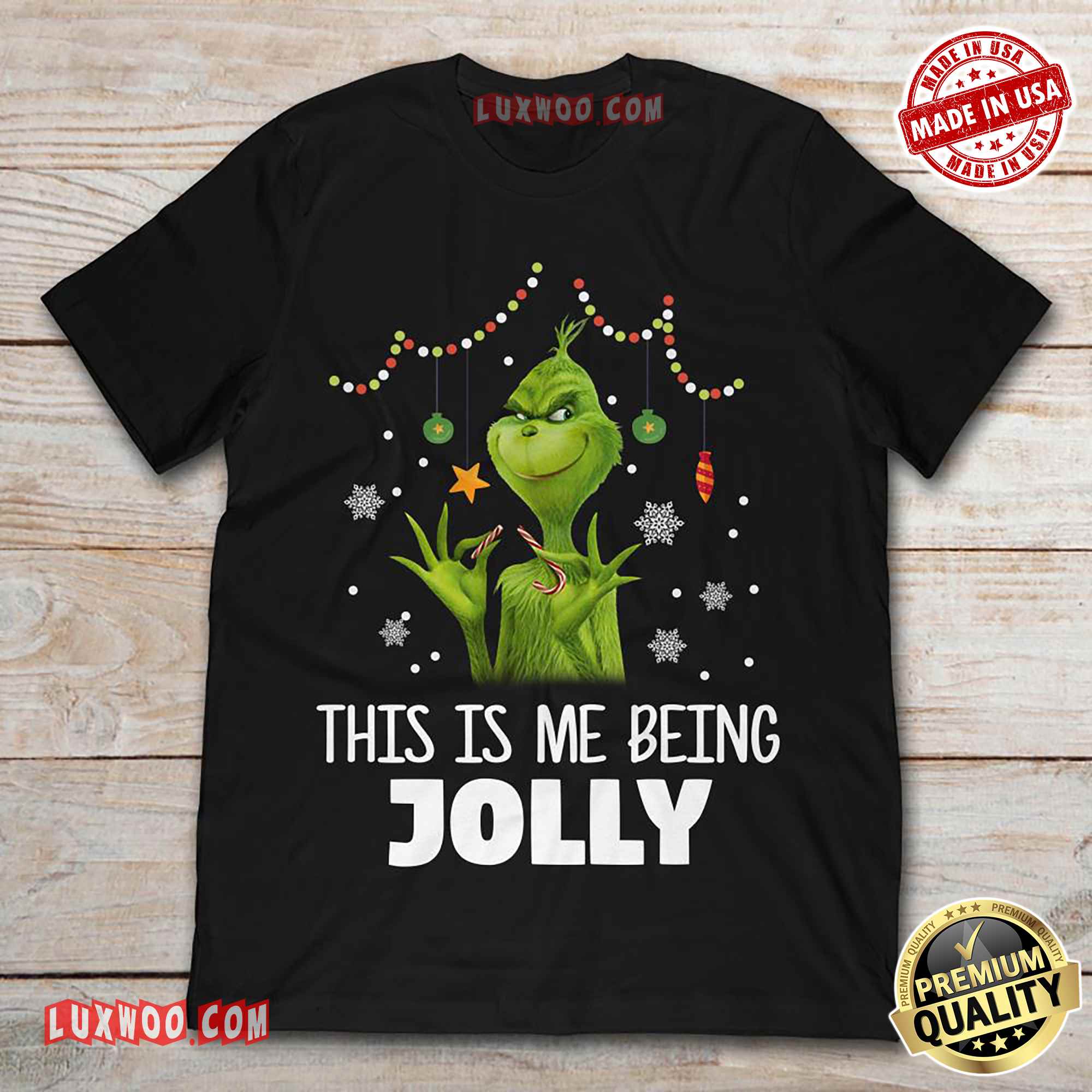 Grinch This Is Me Being Jolly Christmas Tee Shirt