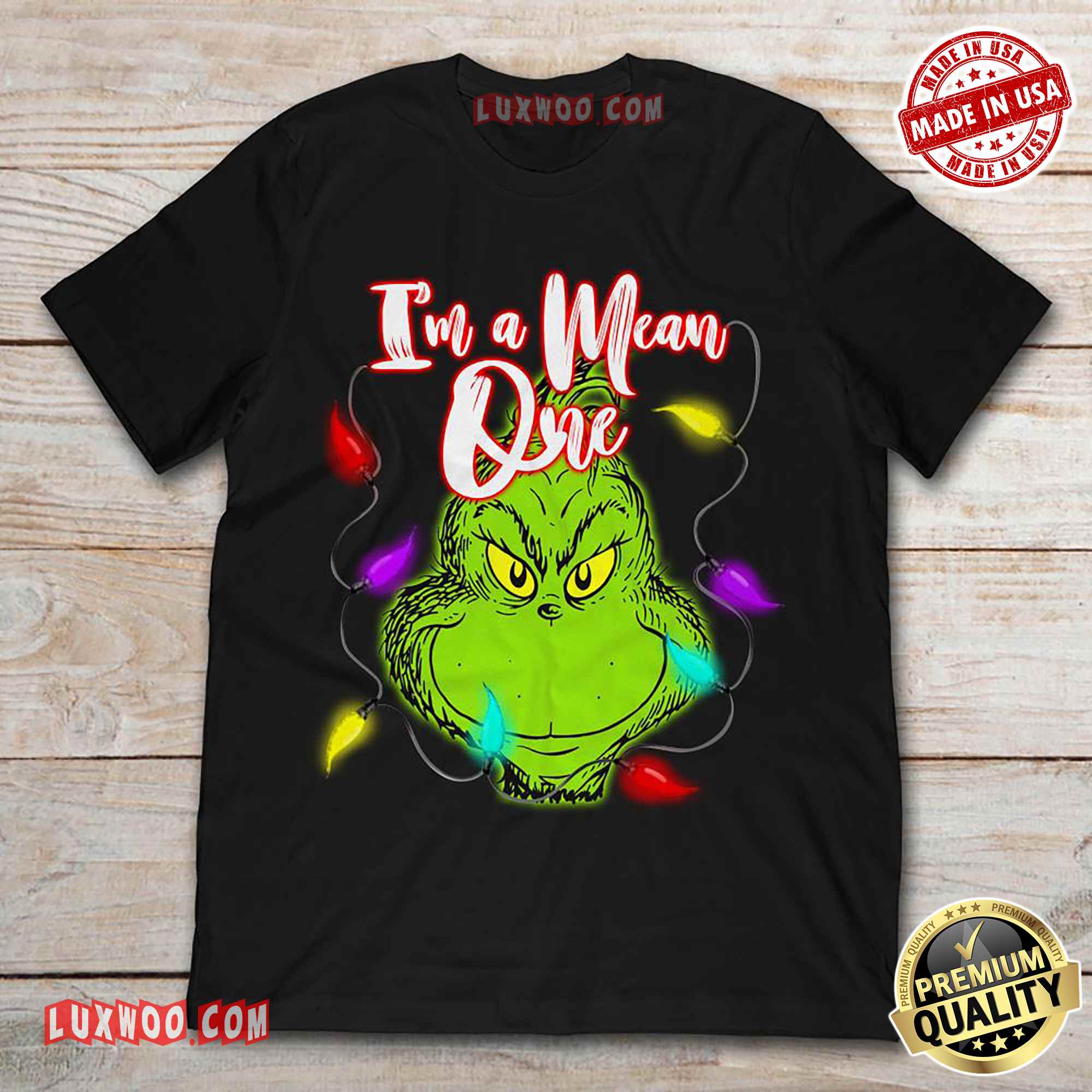 Grinch With Light Im A Mean One Christmas Shirt - Luxwoo.com