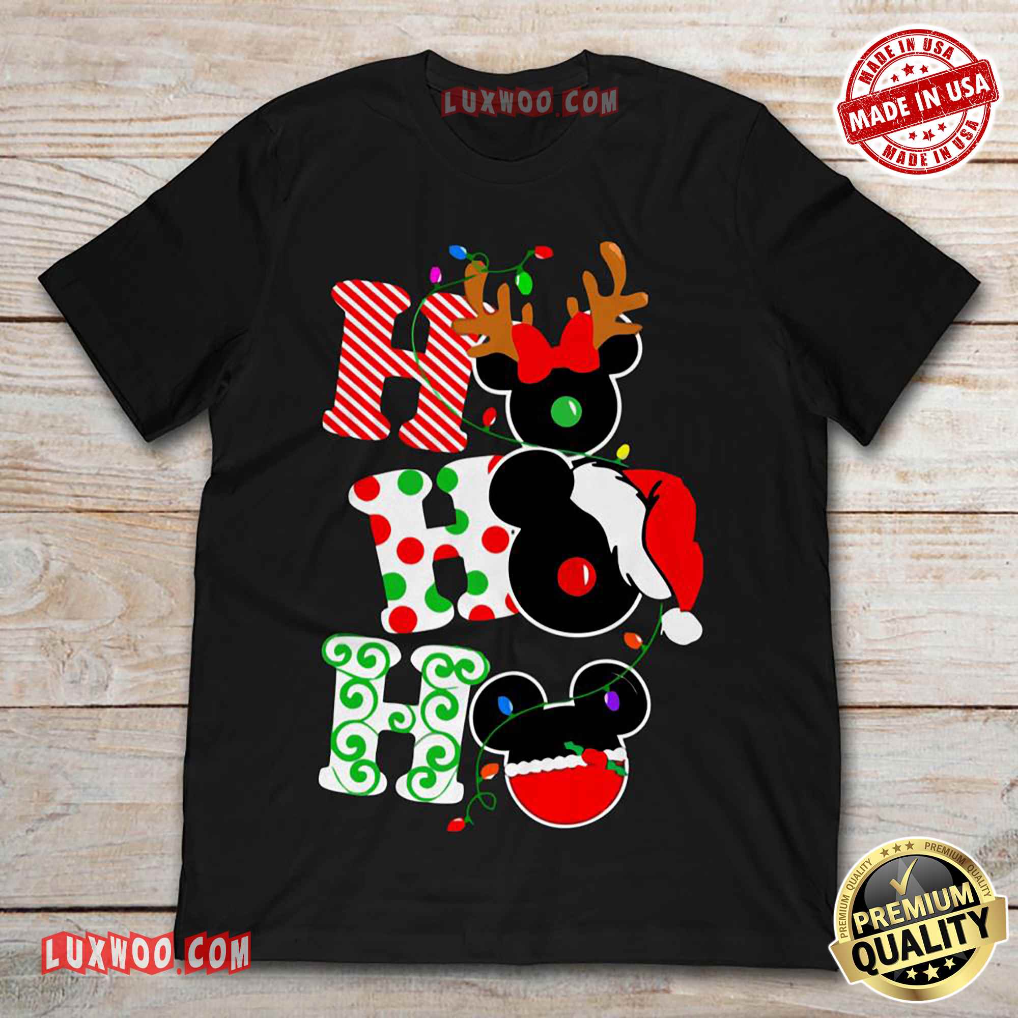 Ho Ho Ho Santa Claus Mickey Mouse Tshirt
