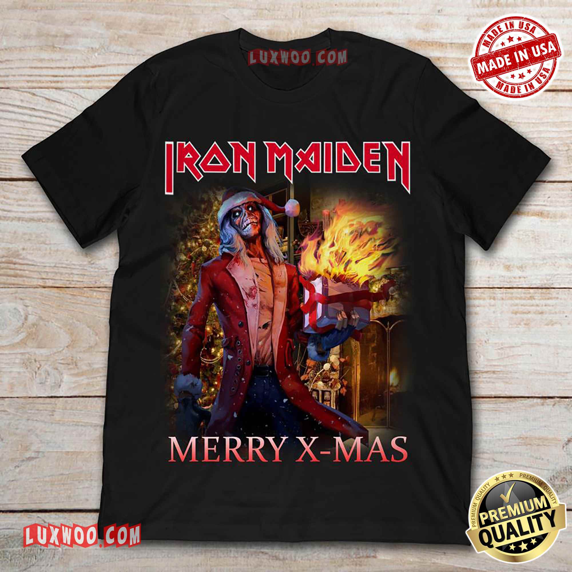 Iron Maiden Merry X-mas Christmas Tee Shirt - Luxwoo.com