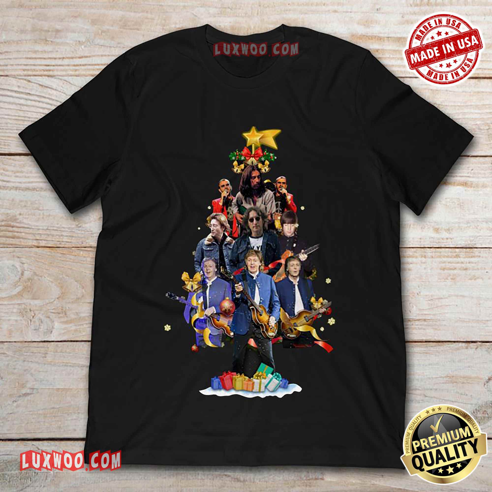 John Lennon Christmas Tree Tee Shirt