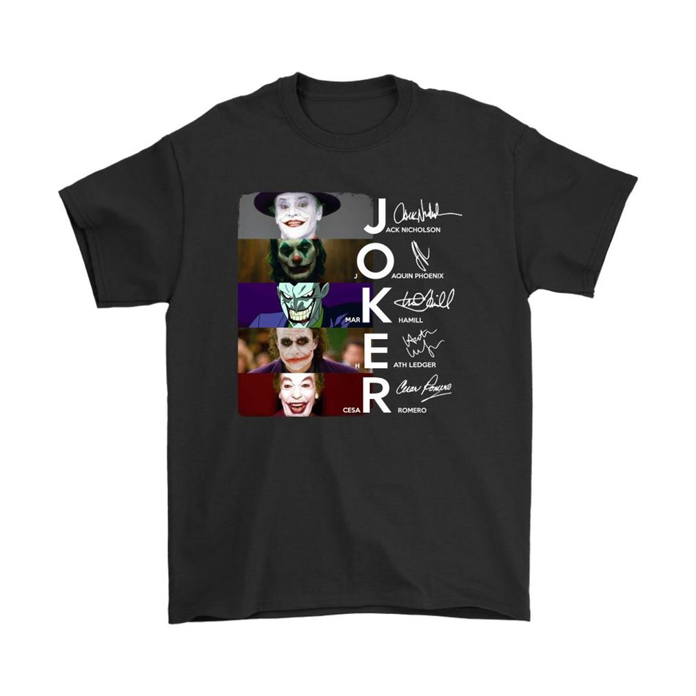 All Jokers Characters Signatures Shirts Plus Size Up To 5xl