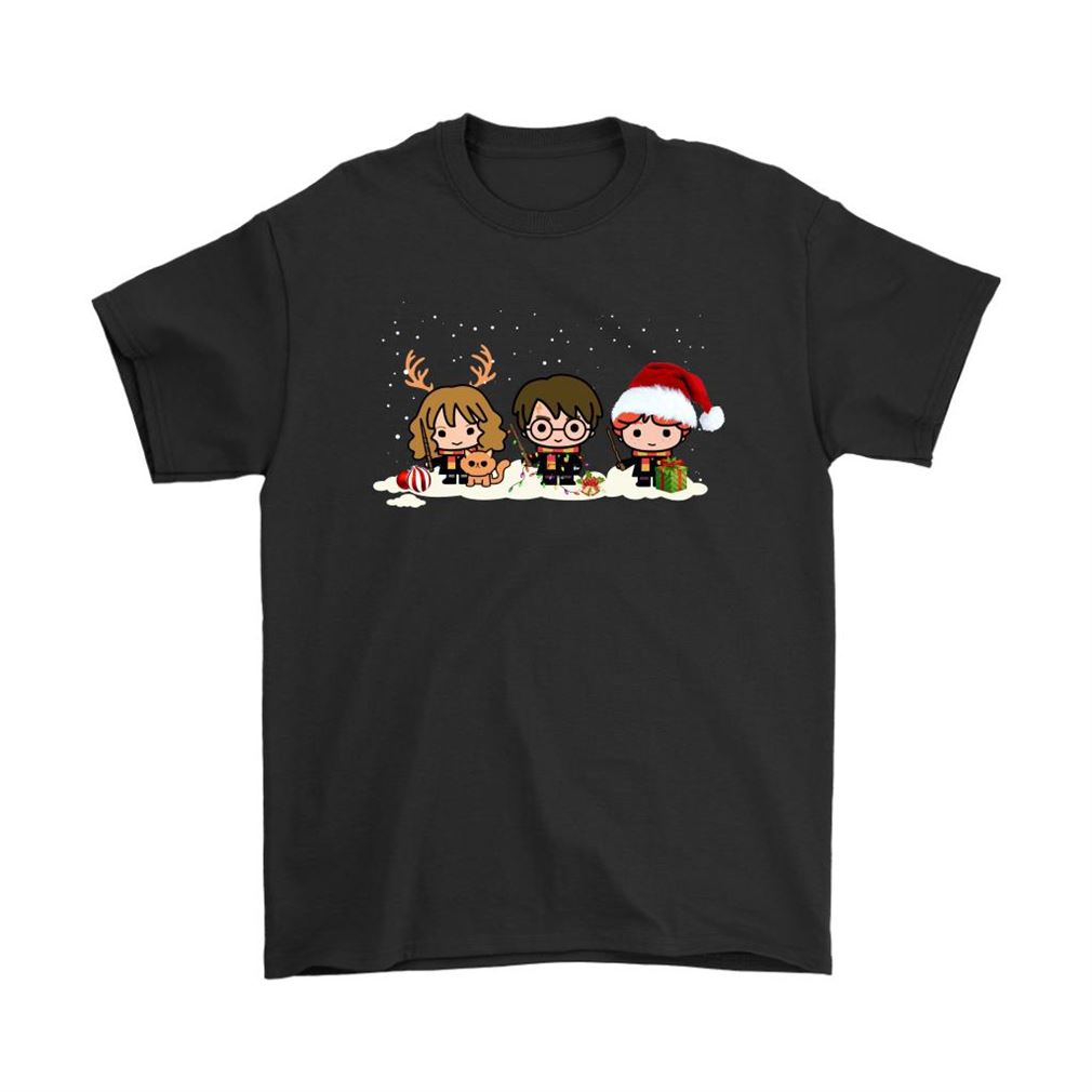 Chibi Ron Weasley Hermione Granger Harry Potter Christmas Shirts Full Size Up To 5xl