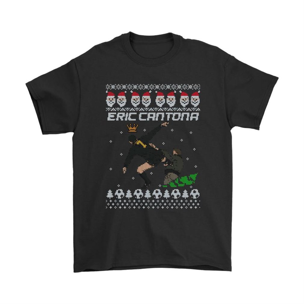 Eric Cantona Kung Fu Kick Ugly Sweater Style Christmas Shirts Plus Size Up To 5xl