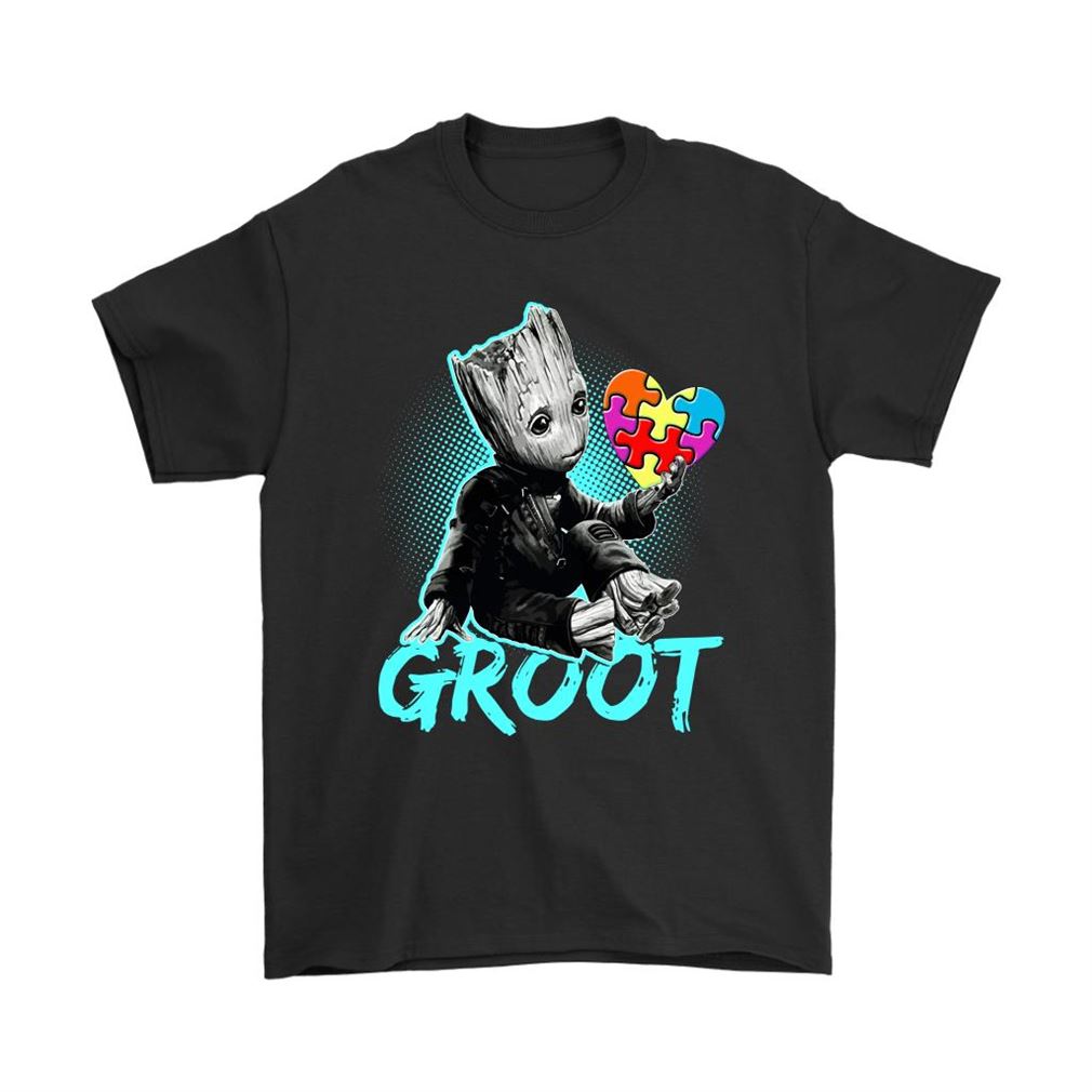Guardian Of The Galaxy Groot Autism Awareness Puzzle Pieces Shirts Full Size Up To 5xl