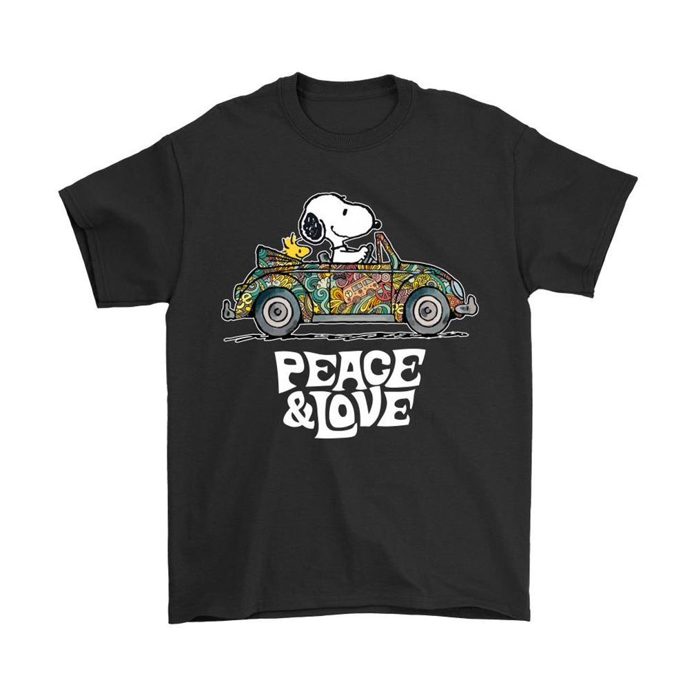 Peace And Love Hippie Style Woodstock And Snoopy Shirts Plus Size Up To 5xl
