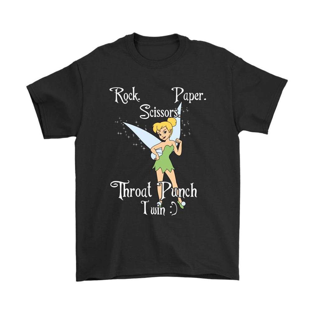 Rock Paper Scissors Throat Punch I Win Tinker Bell Shirts Full Size Up To 5xl