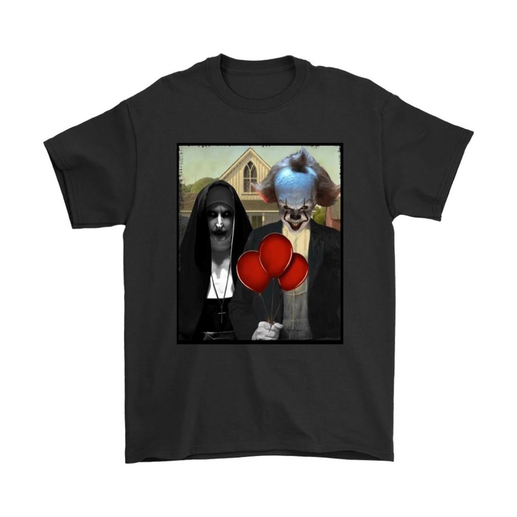 The Nun Valak And Pennywise Horror Mashup Shirts Full Size Up To 5xl
