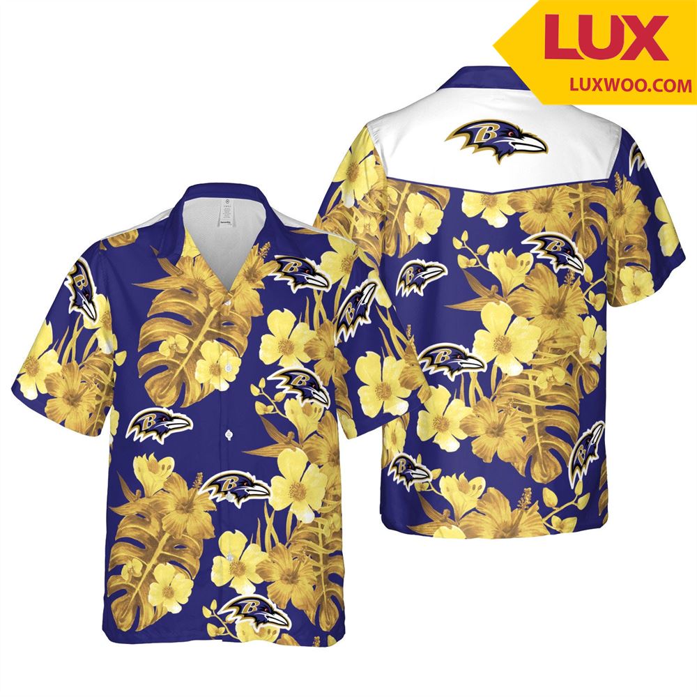 Baltimore-ravens Nfl Baltimore Hawaii Floral Football Unisex Shirt Tha05240