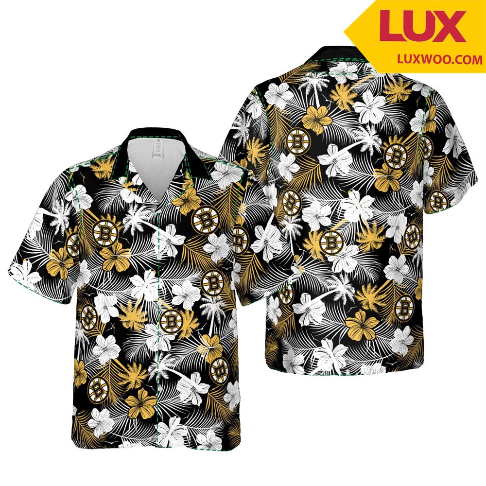 Boston-bruins Nhl Boston Hawaii Floral Ice Hockey Unisex Shirt Tha053102