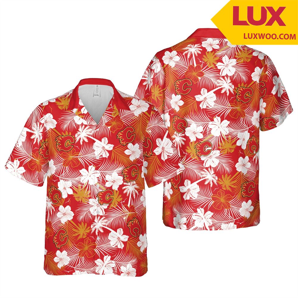 Calgary-flames Nhl Calgary Hawaii Floral Ice Hockey Unisex Shirt Tha053105