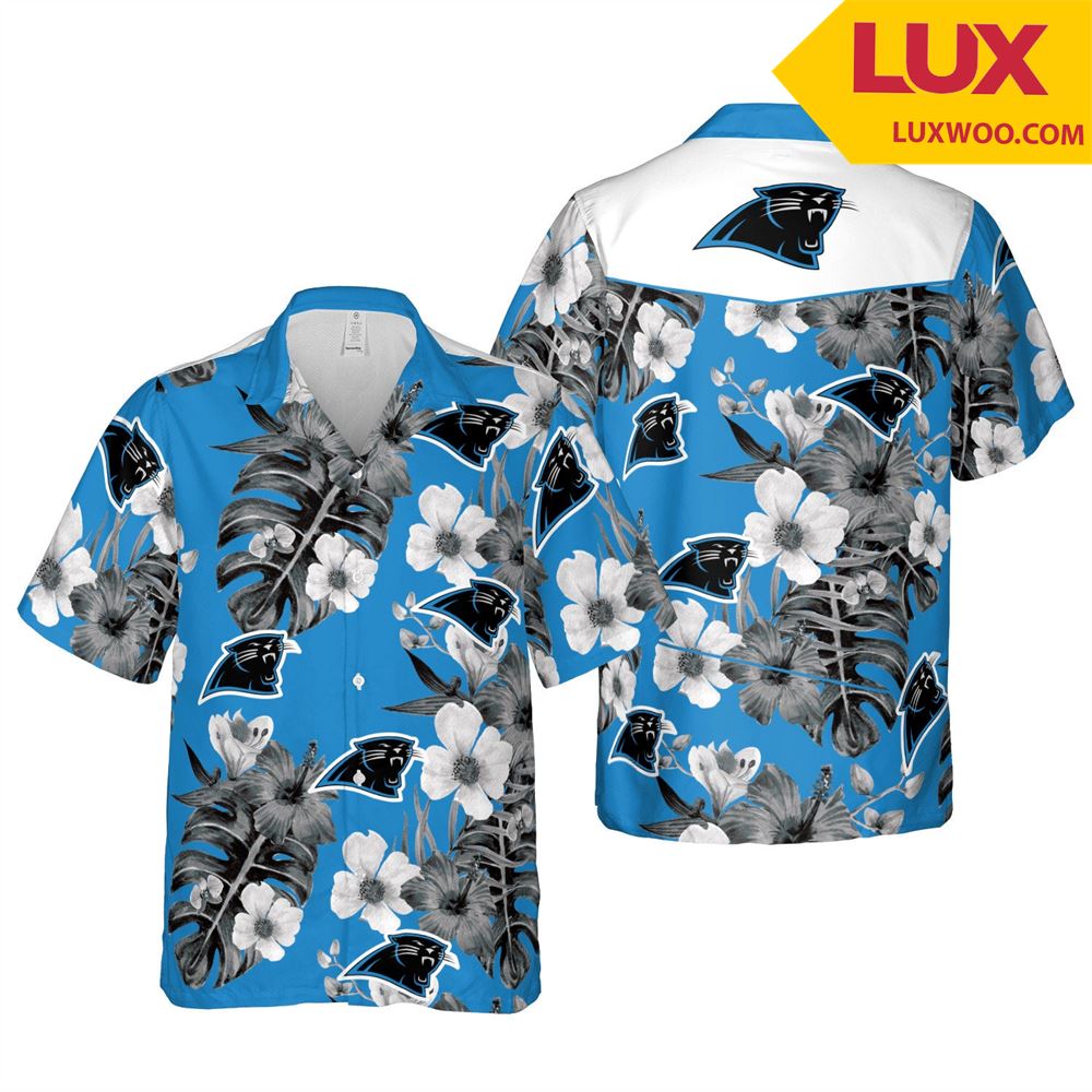 Carolina-panthers Nfl Charlotte Hawaii Floral Football Unisex Shirt Tha0524