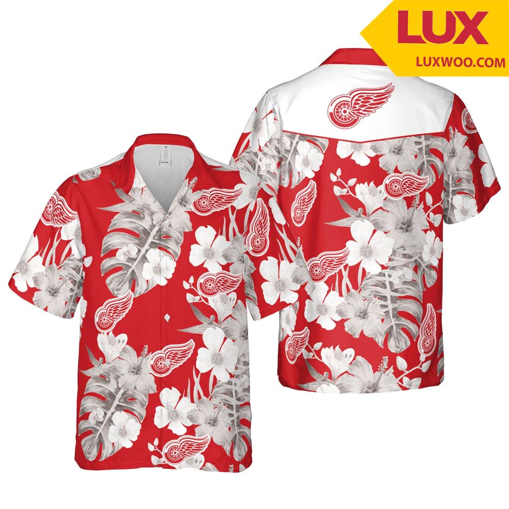 Detroit-red-wings Nhl Hawaii Floral Ice Hockey Unisex Shirt Tha052543