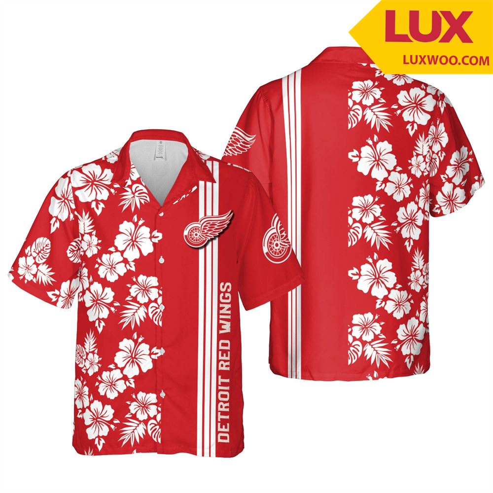 Detroit-red-wings Nhl Hawaii Floral Ice Hockey Unisex Shirt Tha060150