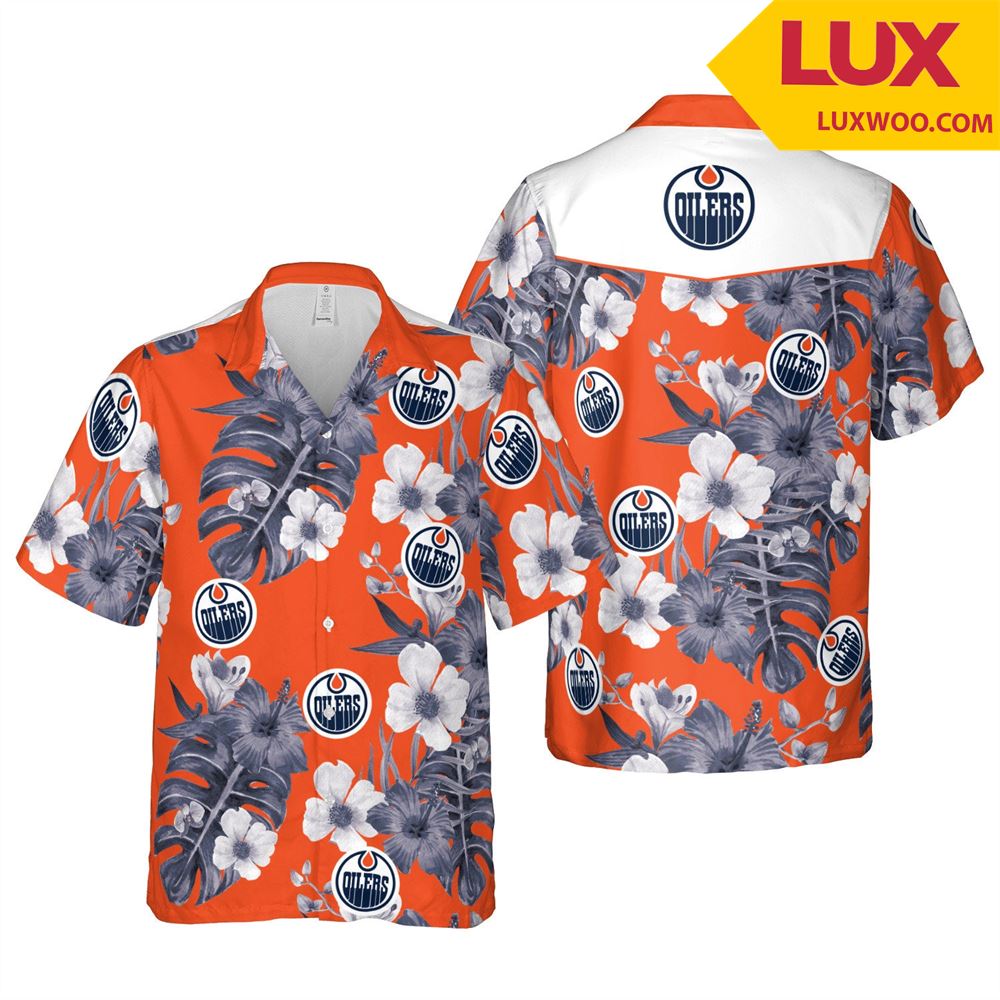 Edmonton-oilers Nhl Edmonton Hawaii Floral Ice Hockey Unisex Shirt Tha05254