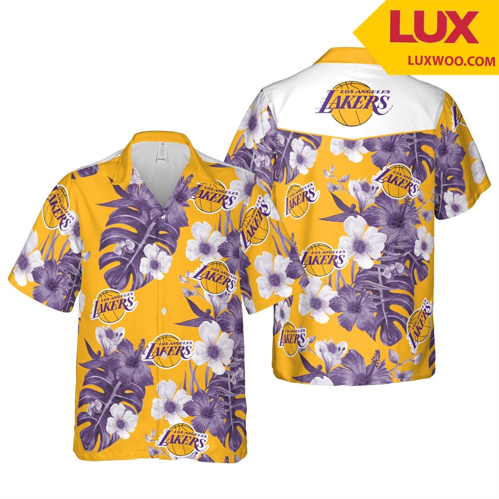 Los-angeles-lakers Nba Los- Angeles Hawaii Floral Basketball Unisex Shirt T Tshirt