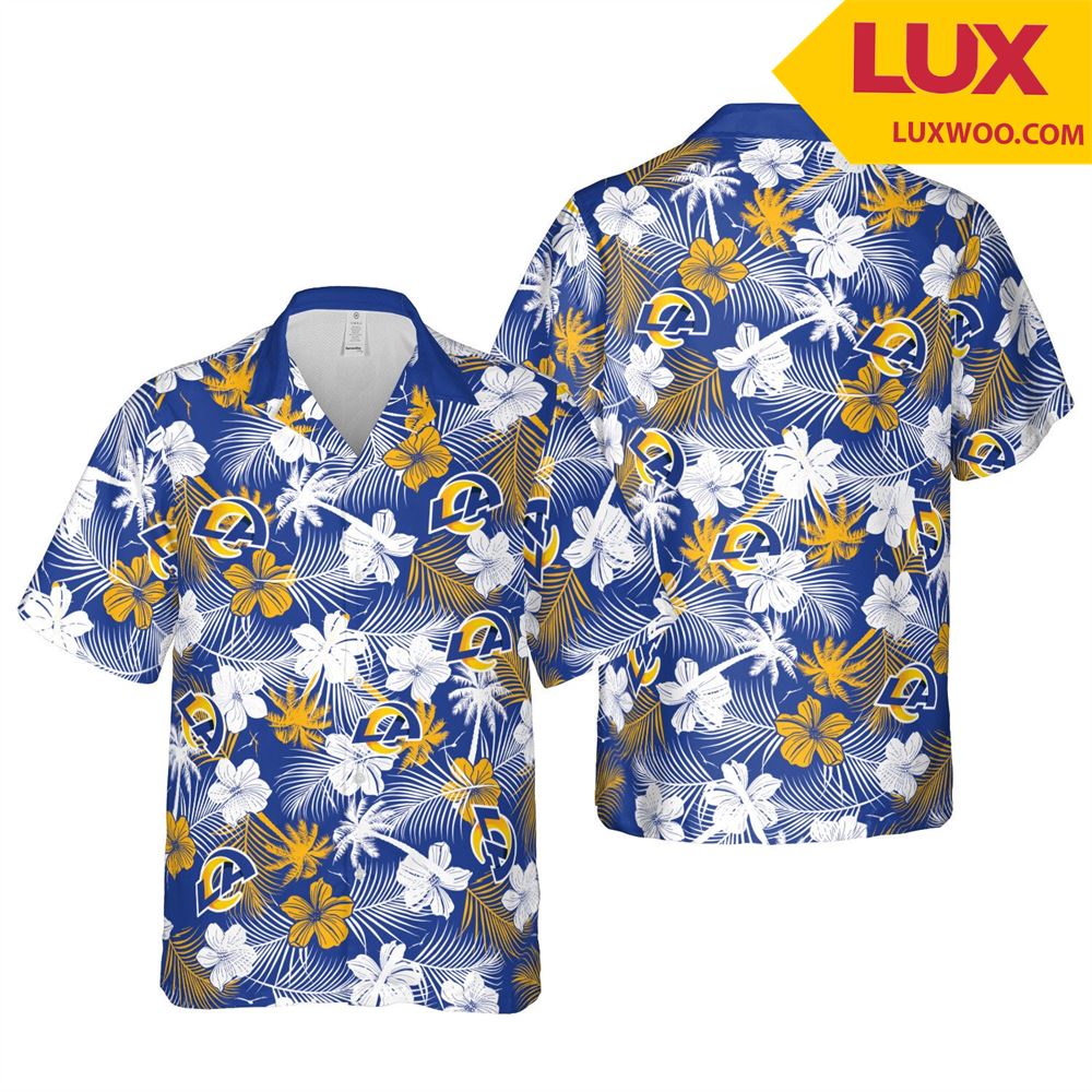 Los-angeles-rams Nfl Los- Angeles Hawaii Floral Football Unisex Shirt Tha05 Tshirt Black