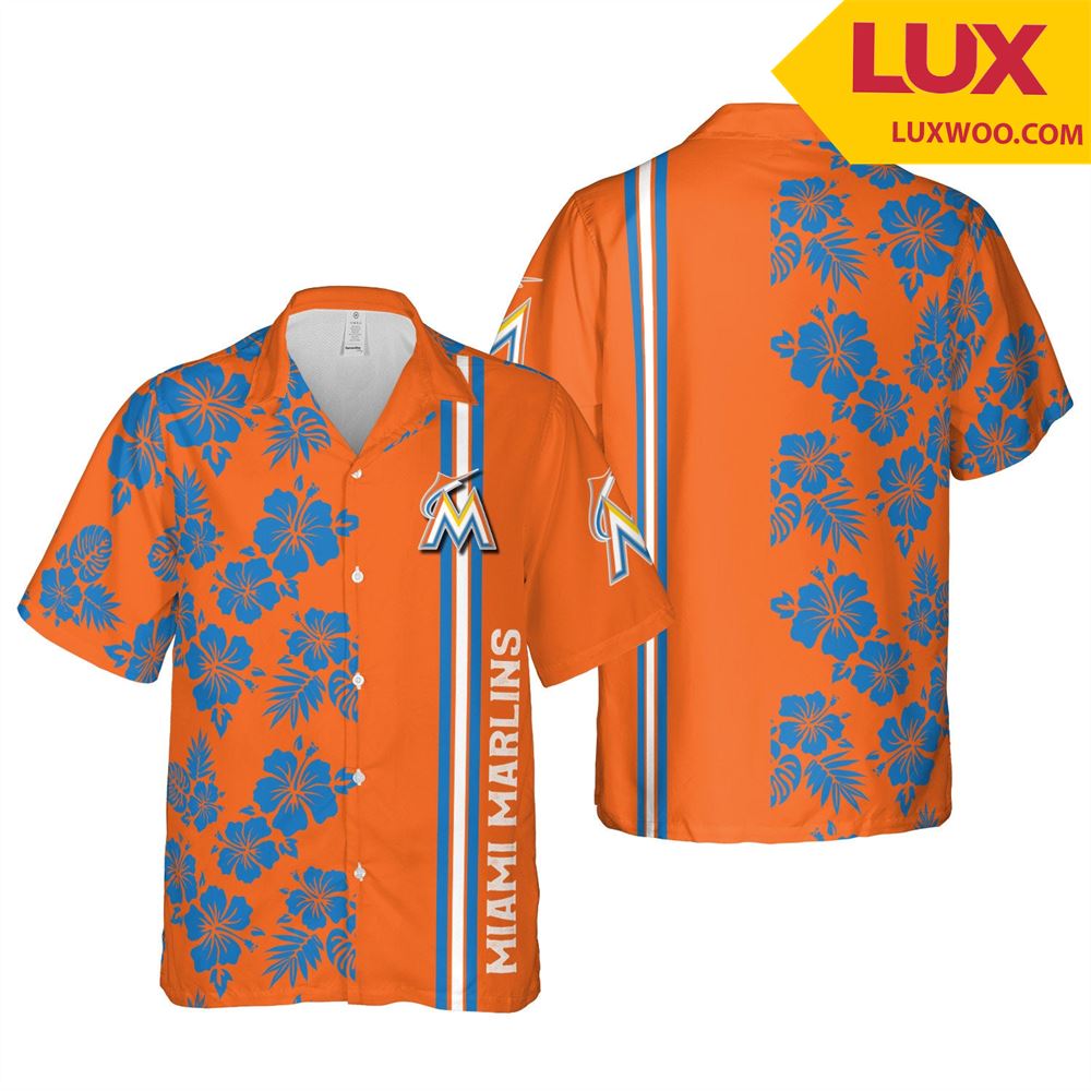 Miami-marlins Mlb Miami Hawaii Floral Baseball Unisex Shirt Tha052715