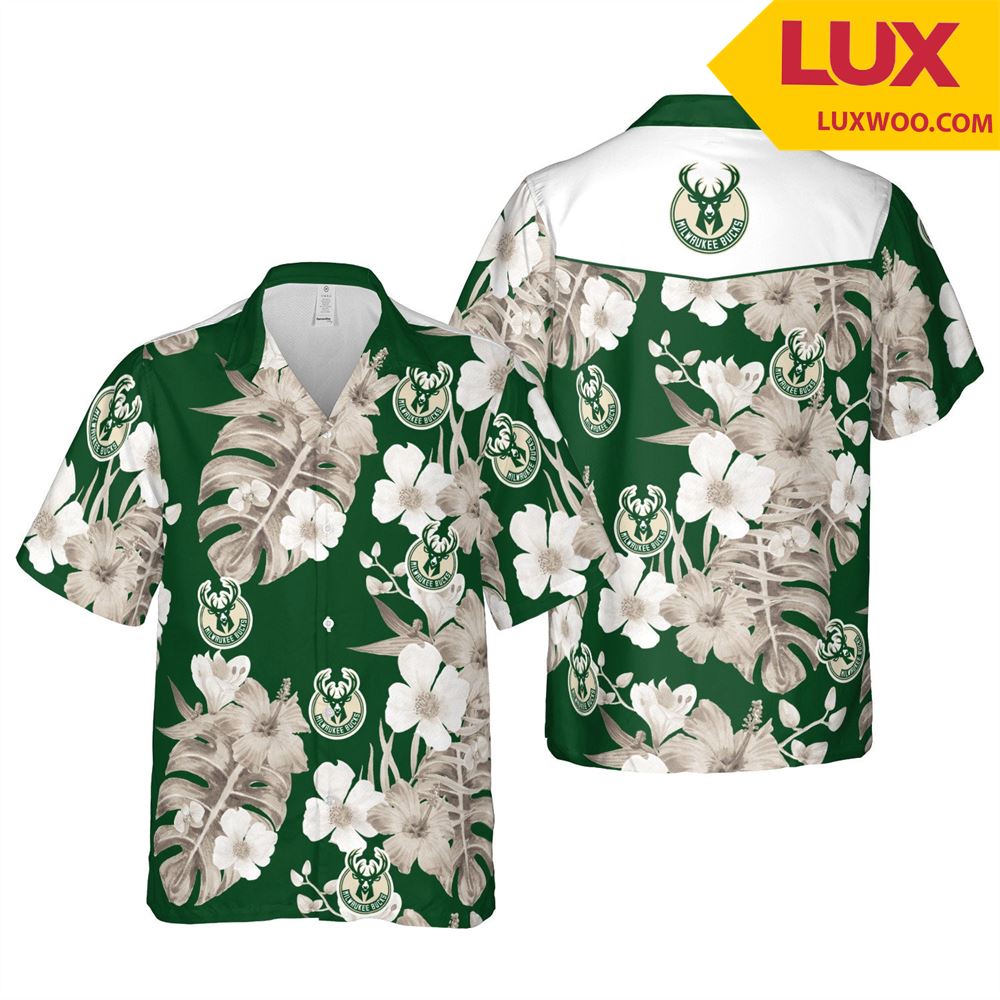 Milwaukee-bucks Nba Milwaukee Hawaii Floral Basketball Unisex Shirt Tha0525