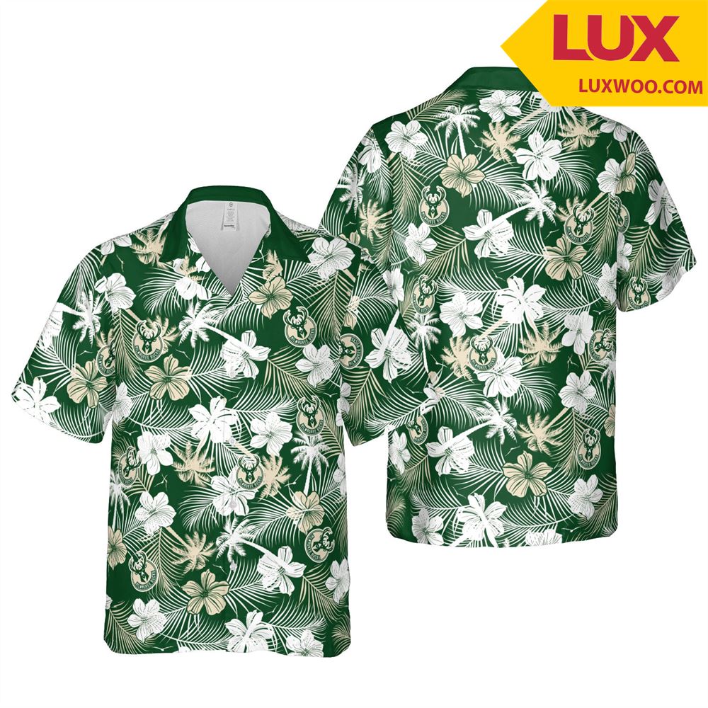 Milwaukee-bucks Nba Milwaukee Hawaii Floral Basketball Unisex Shirt Tha0531