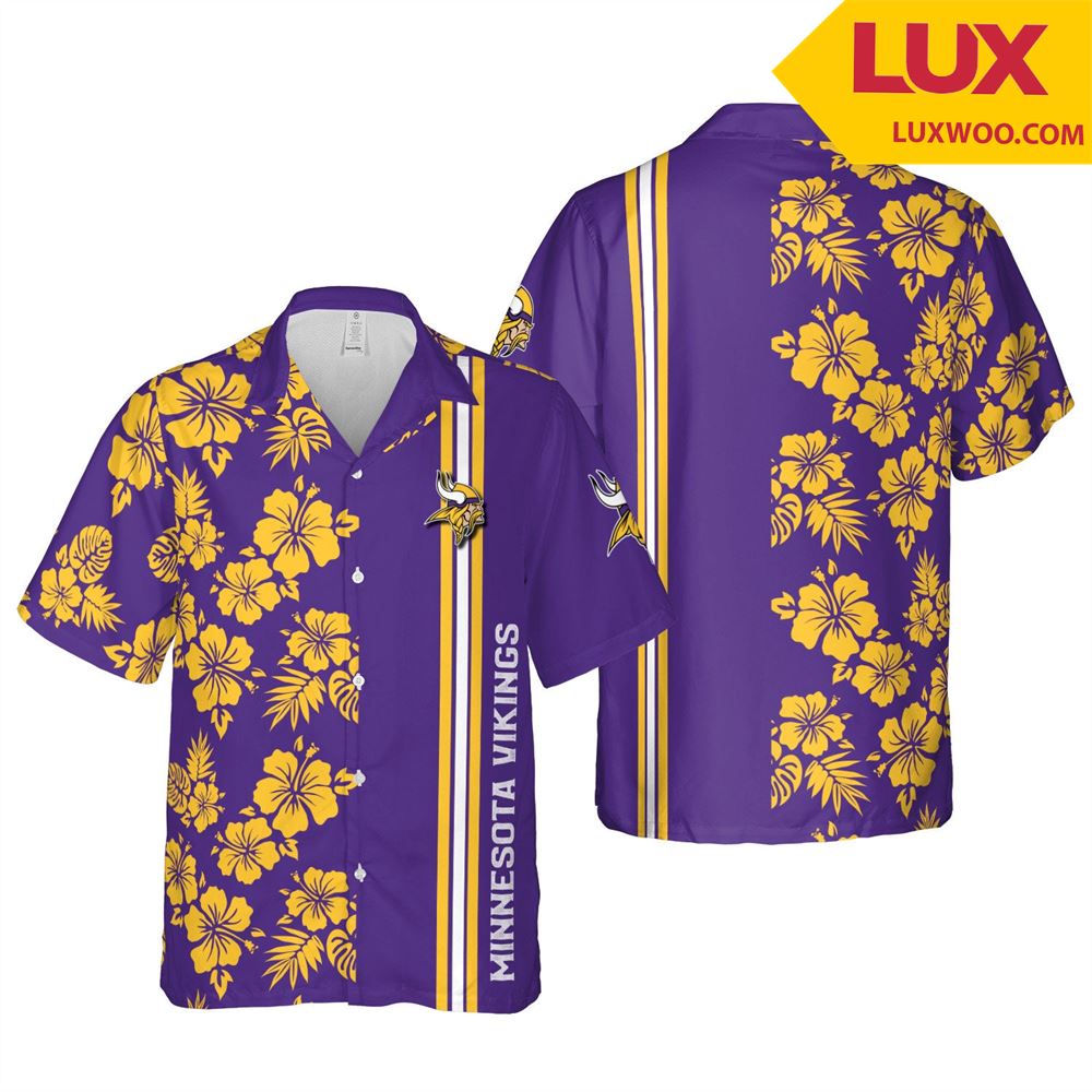 Minnesota-vikings Nfl Minneapolis Hawaii Floral Football Unisex Shirt Tha05