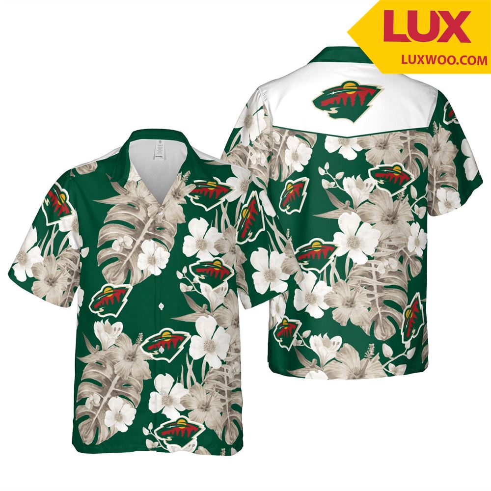 Minnesota-wild Nhl Saint- Paul Hawaii Floral Ice Hockey Unisex Shirt Tha052