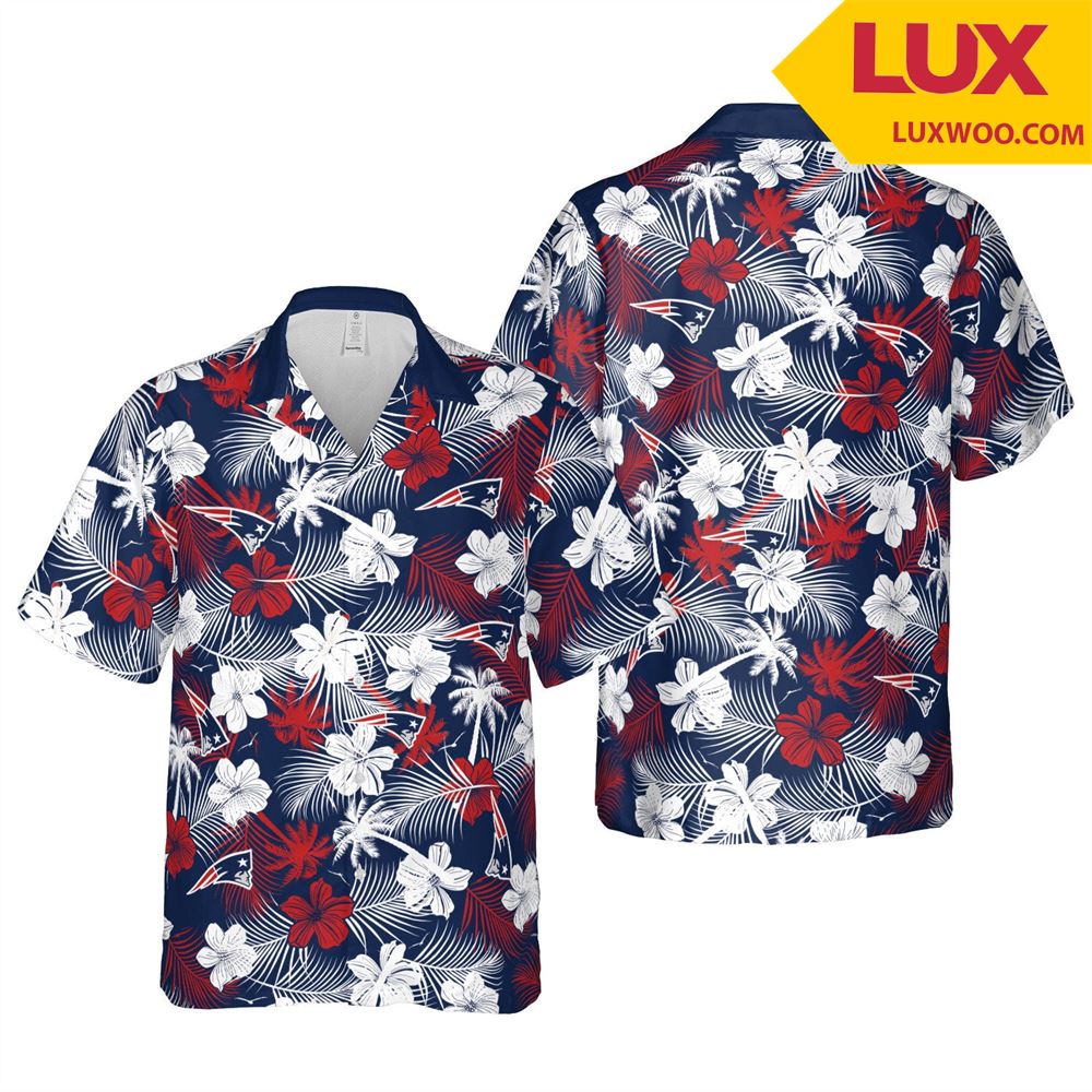 New-england-patriots Nfl Greater- Boston Hawaii Floral Football Unisex Shir
