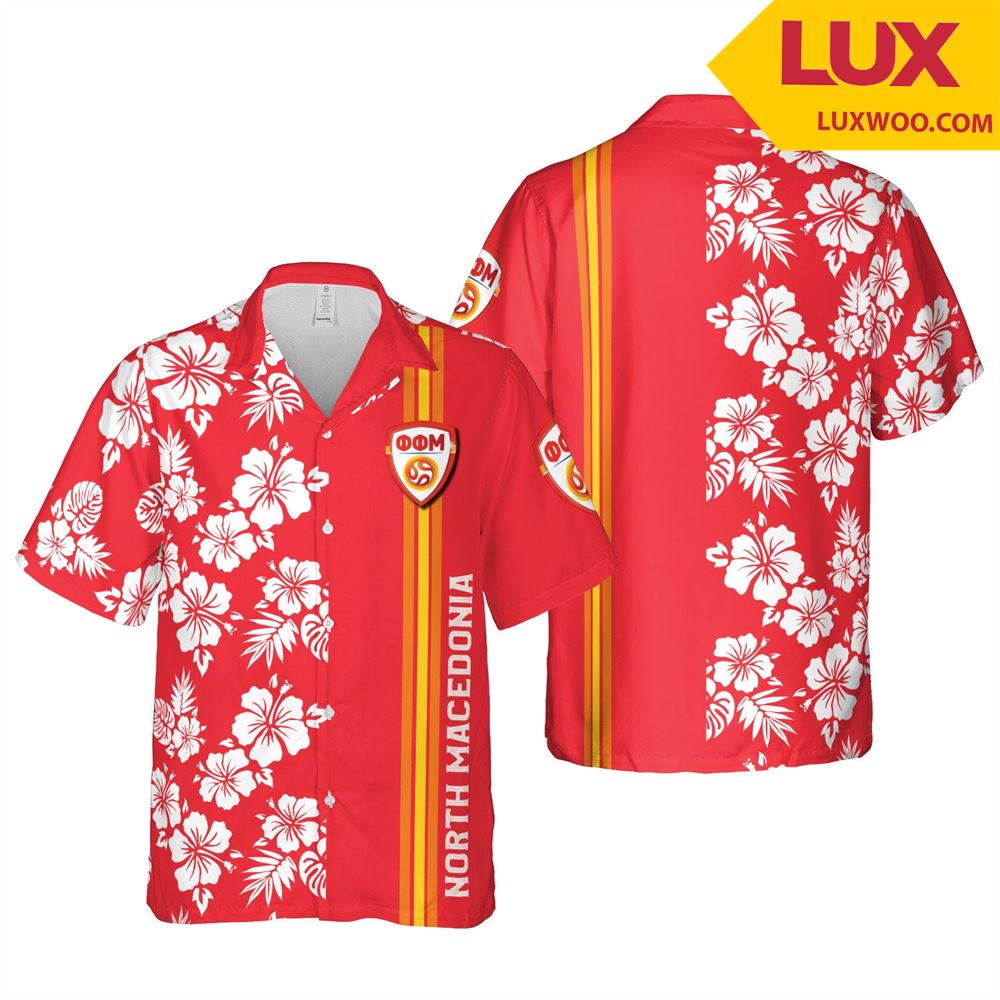 North-macedonia Euro Hawaii Floral Football Unisex Shirt Tha060459