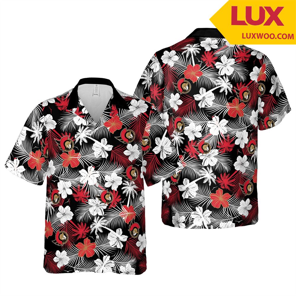 Ottawa-senators Nhl Ottawa Hawaii Floral Ice Hockey Unisex Shirt Tha053125