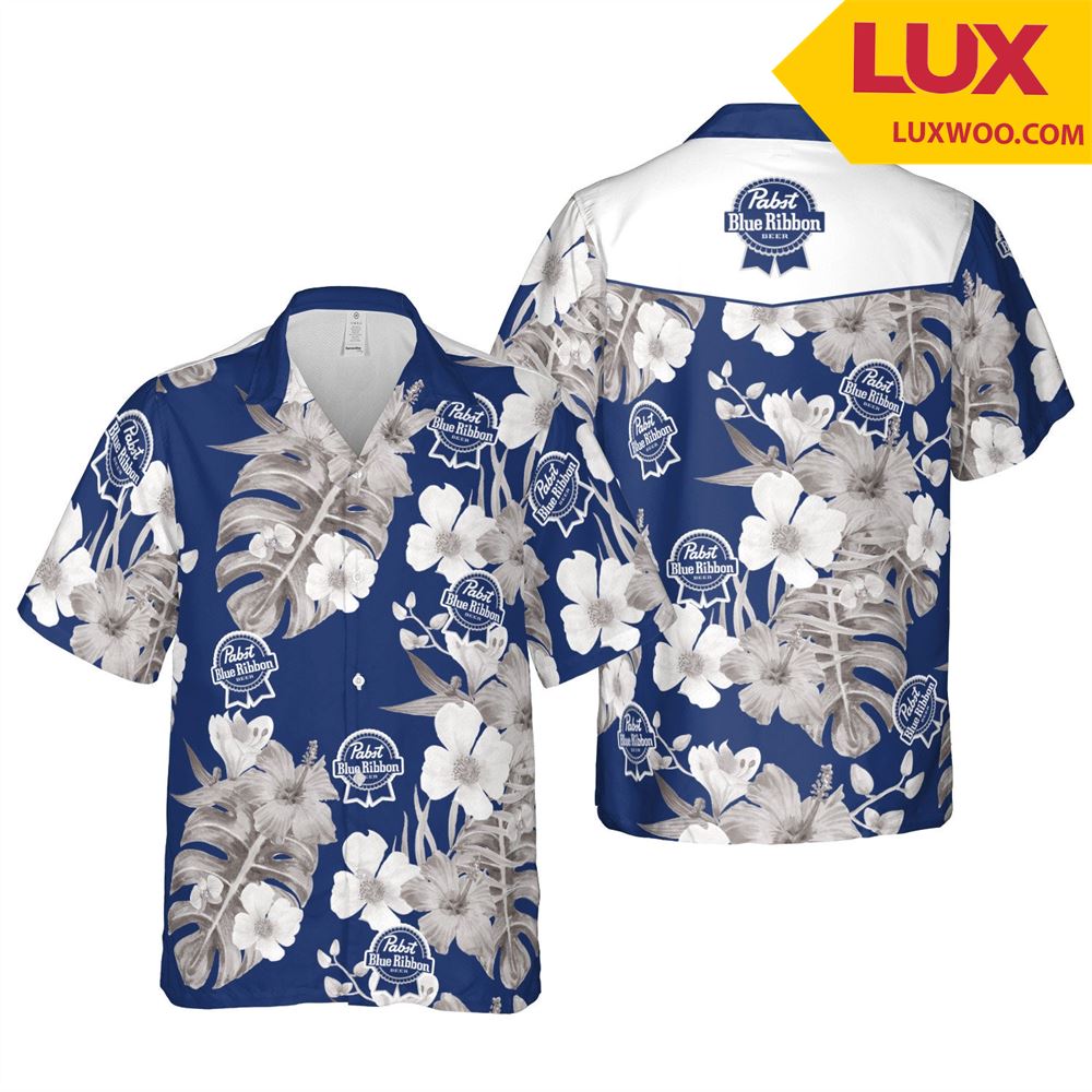 Pabst-blue-ribbon Hawaii Floral Unisex Shirt Tha052615