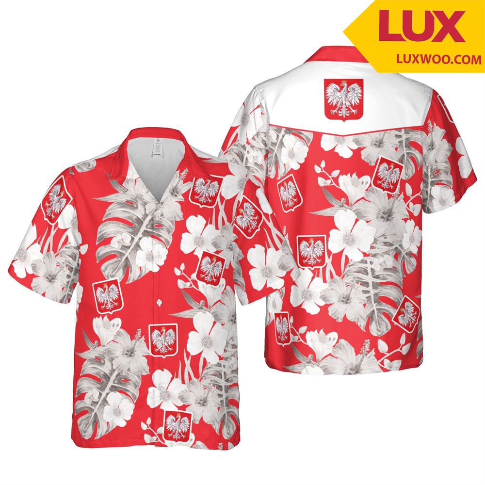 Poland Euro Hawaii Floral Football Unisex Shirt Tha060433