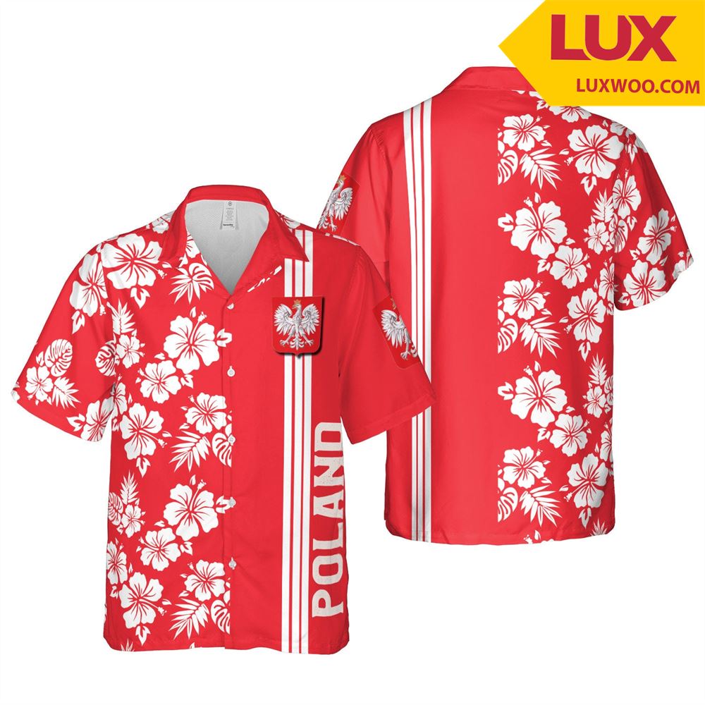 Poland Euro Hawaii Floral Football Unisex Shirt Tha060460