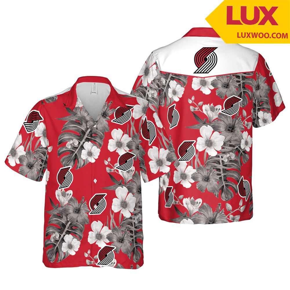 Portland-trail-blazers Nba Hawaii Floral Basketball Unisex Shirt Tha052525