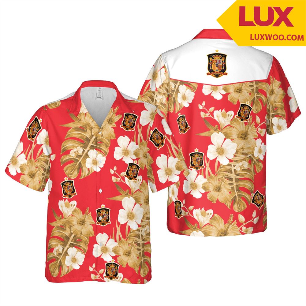 Spain Euro Hawaii Floral Football Unisex Shirt Tha060436