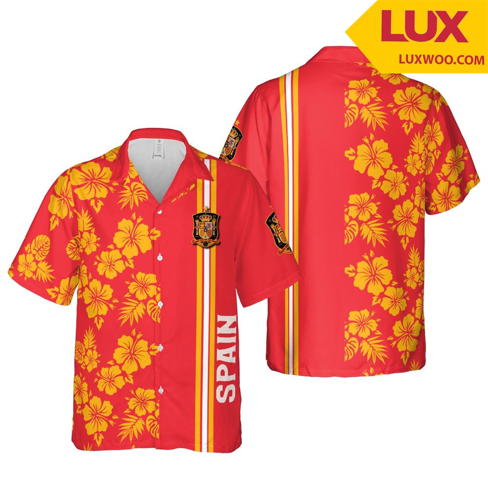 Spain Euro Hawaii Floral Football Unisex Shirt Tha060463