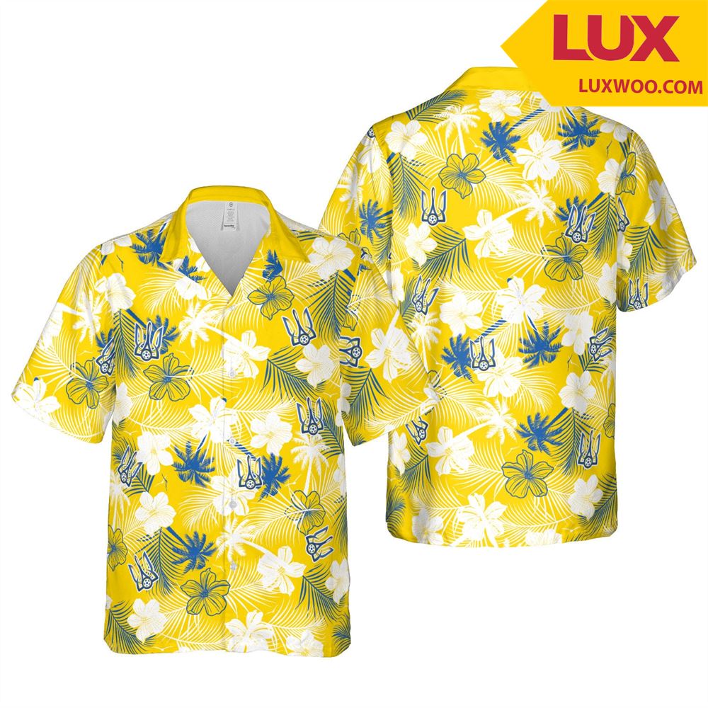 Ukraine Euro Hawaii Floral Football Unisex Shirt Tha060424